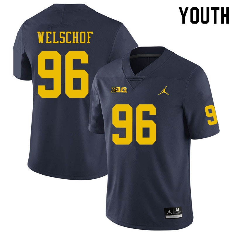 Youth #96 Julius Welschof Michigan Wolverines College Football Jerseys Sale-Navy